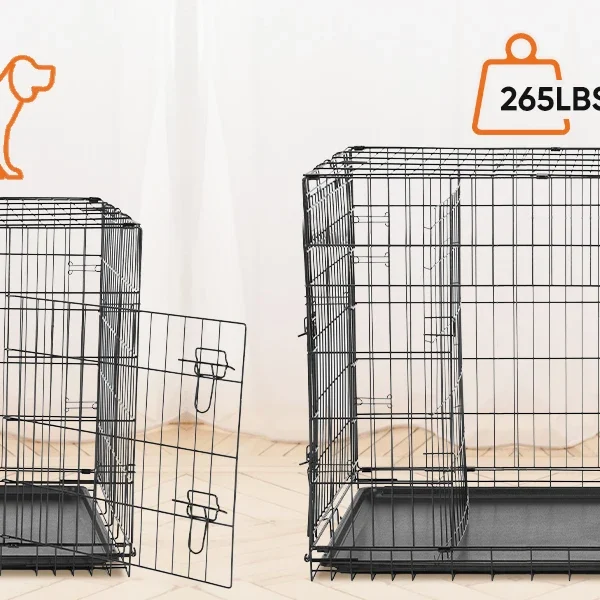 Double Door Folding  Dog Cage