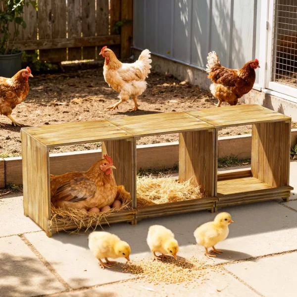 . Wooden Chicken Nesting Boxes .