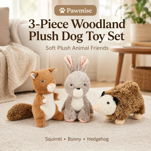 3-Piece Squeaky Plush Pet Toys Set.